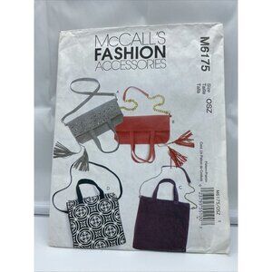 McCall's M6175 Sewing Pattern Handbag Tote Bag Purse Fashion Accessories Uncut